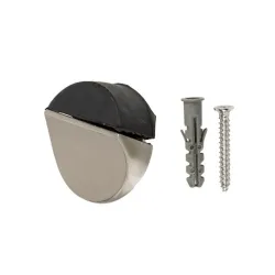 Uksestopper Haushalt DS084, 1.7 cm, DIA 3.9 cm, plastik-kumm-teras, nikkel v.