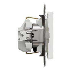 K-ligzda sedna 1-viet ar zemējumu balts