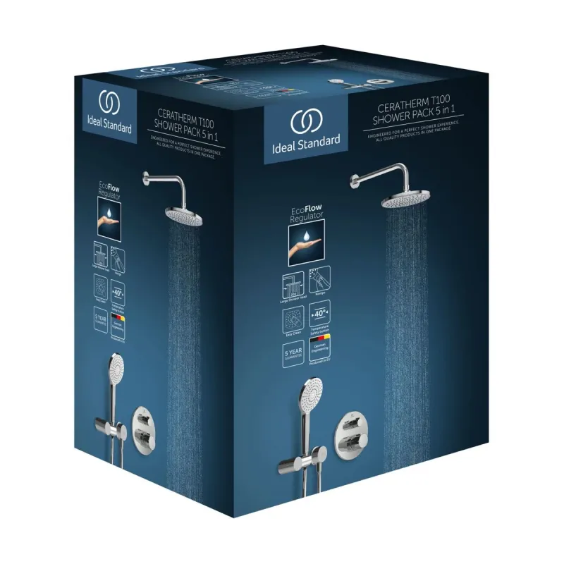 Iebūvējams dušas komplekts Ideal Standard Ceratherm Chrome, hroma