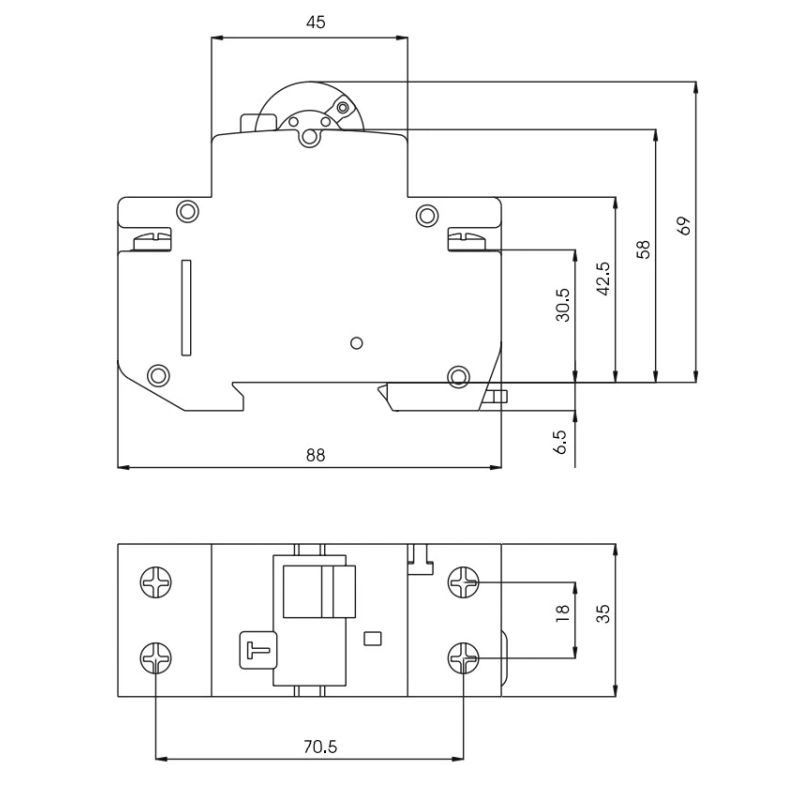 Relejs noplūd 2p 16a 30ma kzs-2m auto