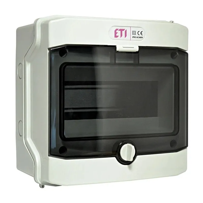 Moduļu panelis ETI ECH 8G, virsapmetuma, IP65, 8 mod., melna krās.-pelēka krās.