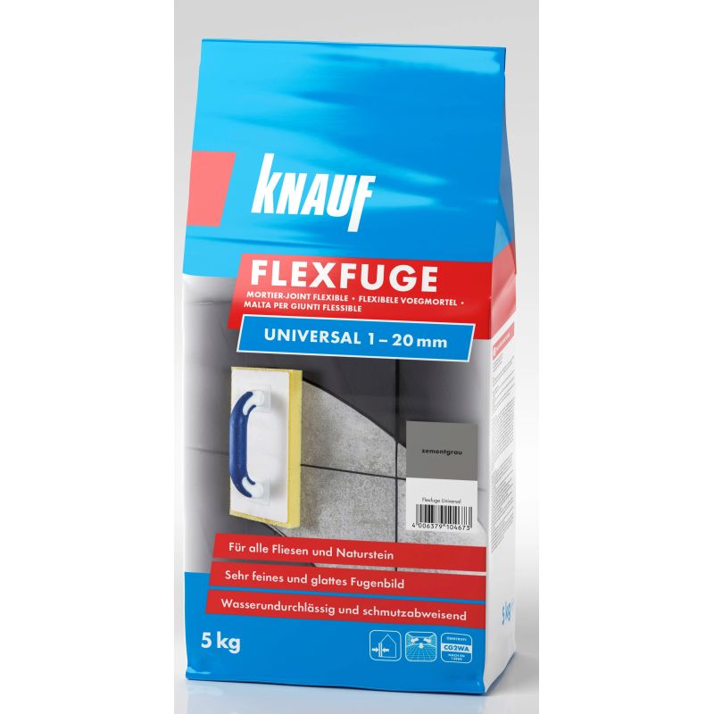 Šuvotājs knauf flexfuge cem.pelēks 5kg