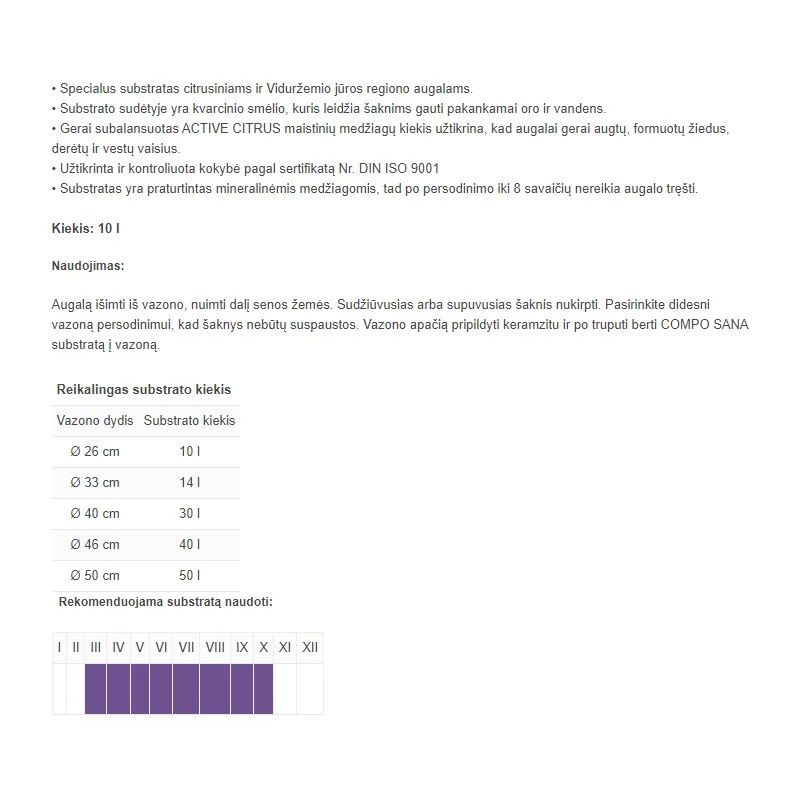 Augsne citrusaugiem 10l