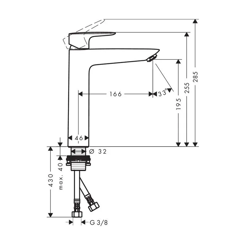 Izlietņu jaucējkrāns Hansgrohe MySport 71112000, hroma krās.