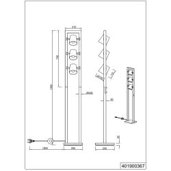 Stāvlampa bell 3xe14 25w antīks tērauds