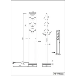 Stāvlampa bell 3xe14 25w antīks tērauds