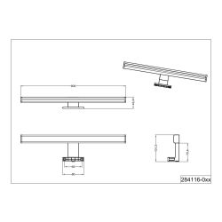 Gaismeklis led lino h2o 60cm hroms
