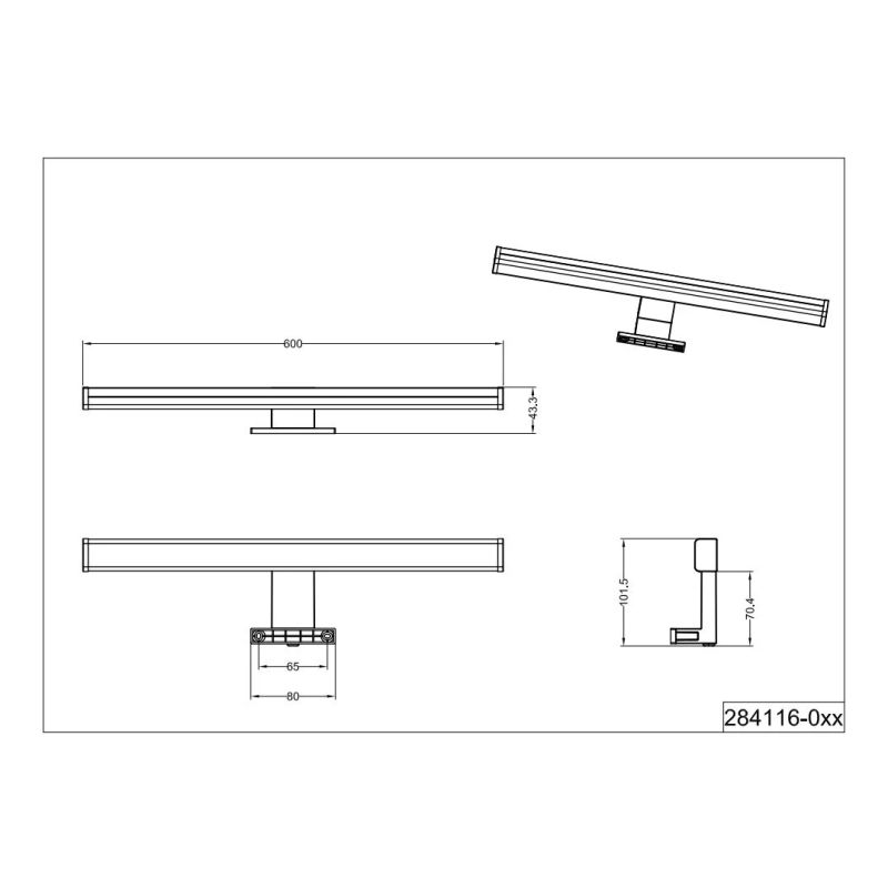 Gaismeklis led lino h2o 60cm hroms