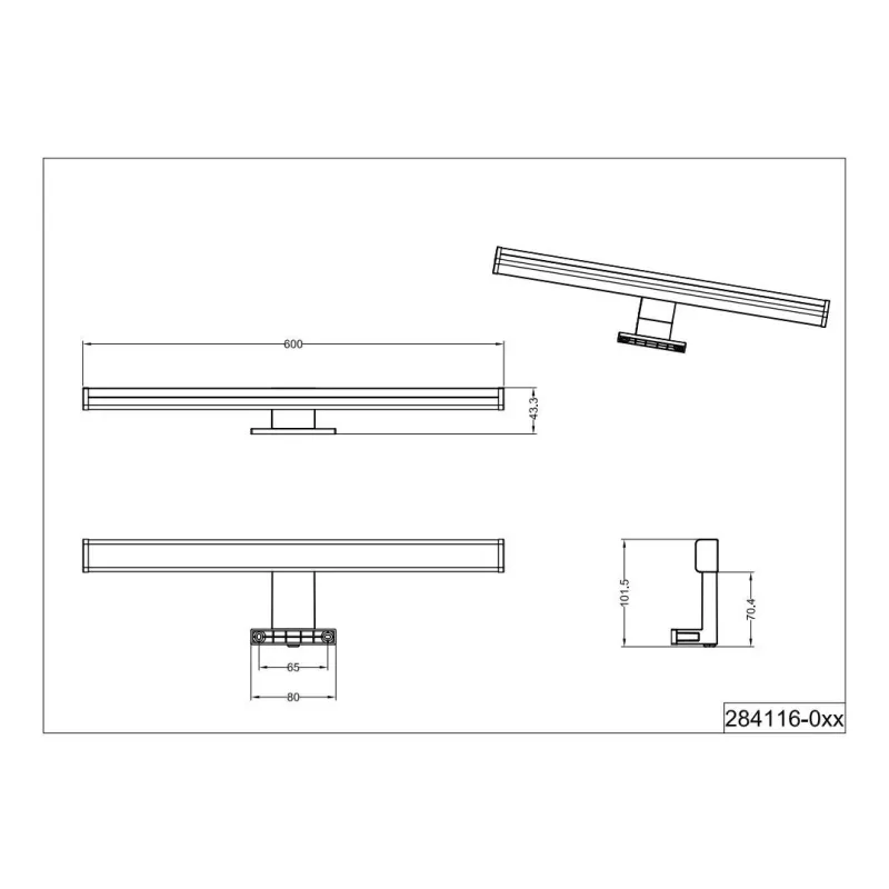 Gaismeklis led lino h2o 60cm hroms