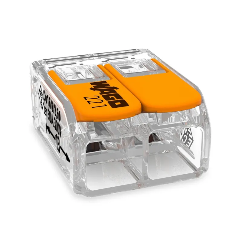 Vadu savienojums Wago 221-612-3, 2 x 0,5-6 mm², 2 viet., 41 A, oranža krās., 3 gab.