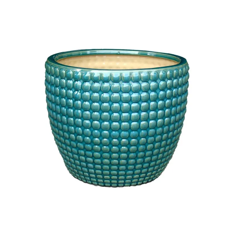 Puķu pods Domoletti IP17-1144_S, keramika, zaļa krās.