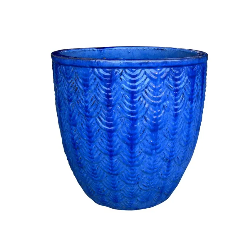 Puķu pods Domoletti OP17-376_L, keramika, zila krās.