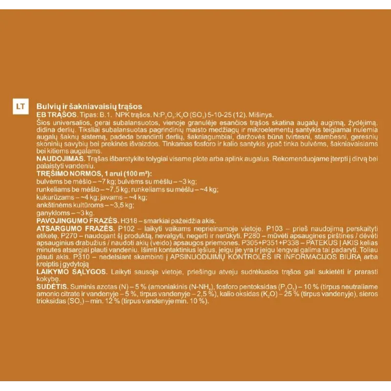 Mēslojums kartupeļiem Garden Center, granulēts, 10 kg