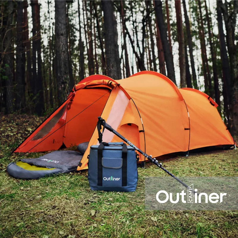 Divvietīga telts Outliner RD-T29, oranža krās., 390 cm x 140 cm x 120 cm