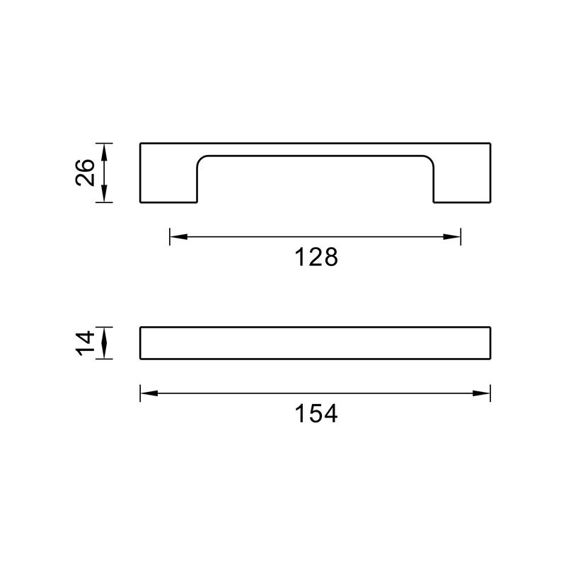 Mēbeļu rokturis 5903-128 vecināts varš
