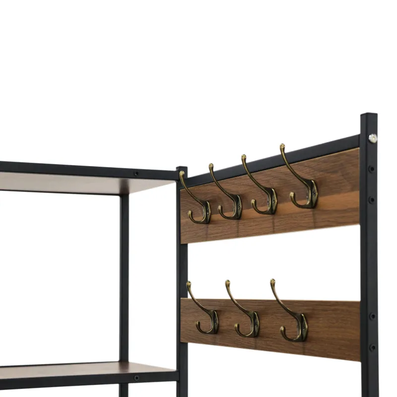 Drēbju pakaramais Domoletti Jana, 178 cm, melna krās.-koka krās.