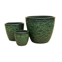 Цветочный горшок Domoletti GG.6111.023, керамика-глина, зеленый цв.