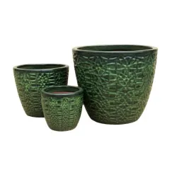 Цветочный горшок Domoletti GG.6111.023, керамика-глина, зеленый цв.