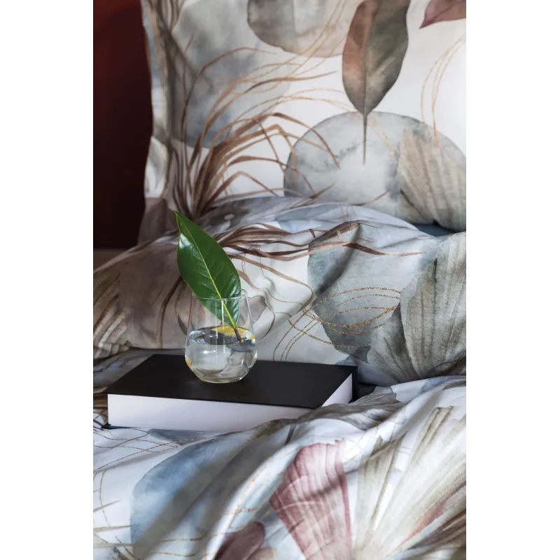 Gultas veļas komplekts Domoletti LUMINA, balta-pelēka-brūngans, 200 x 220 cm