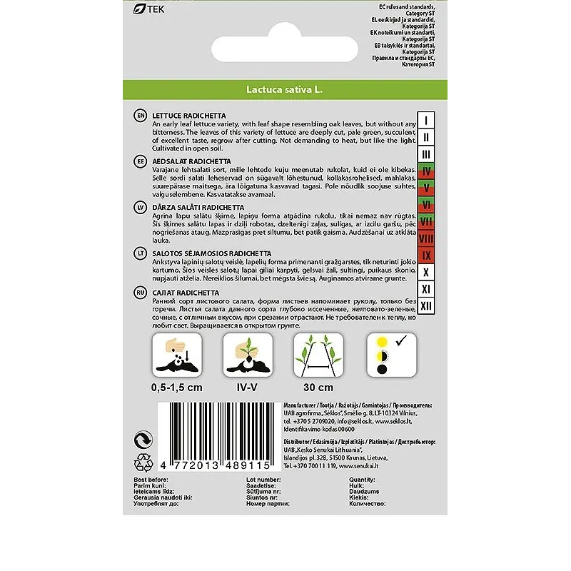 Sēklas Okko, salāti RADICHETTA, 1 g