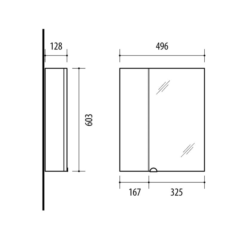 Spoguļskapis sv50a-2 balts riva