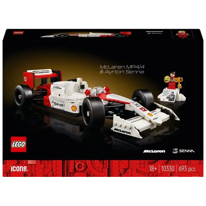 Konstruktors LEGO Icons McLaren MP4-4 un Ayrton Senna 10330, 693 gab.