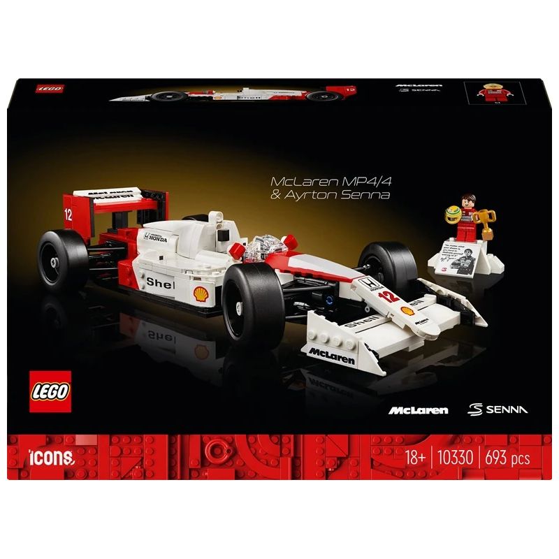 Konstruktors LEGO Icons McLaren MP4-4 un Ayrton Senna 10330
