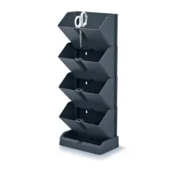 Āra puķu pods ar statīvu Keden IO1W200-S433, plastmasa, melna krās.