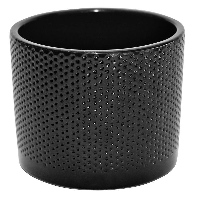 Ker puķu pods walec kropki d13 melns