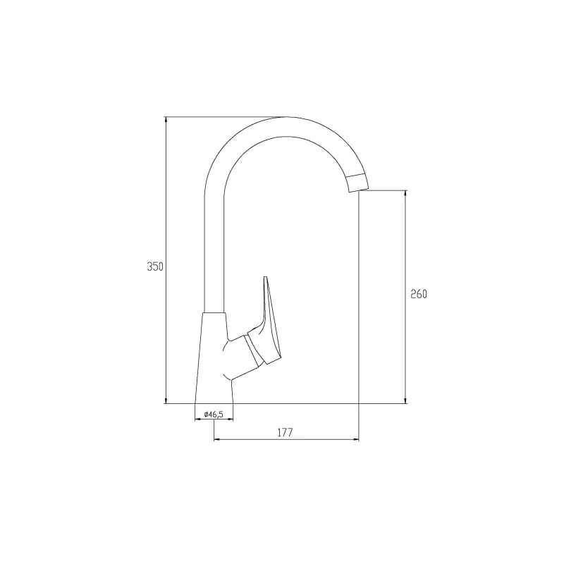 Virtuves jaucējkrāns Invena Verso, hroma krās.