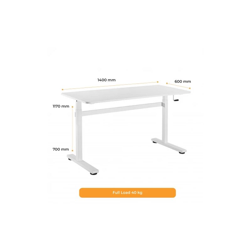 Regul.galds stāvi-sēdi 11400x600mm balts
