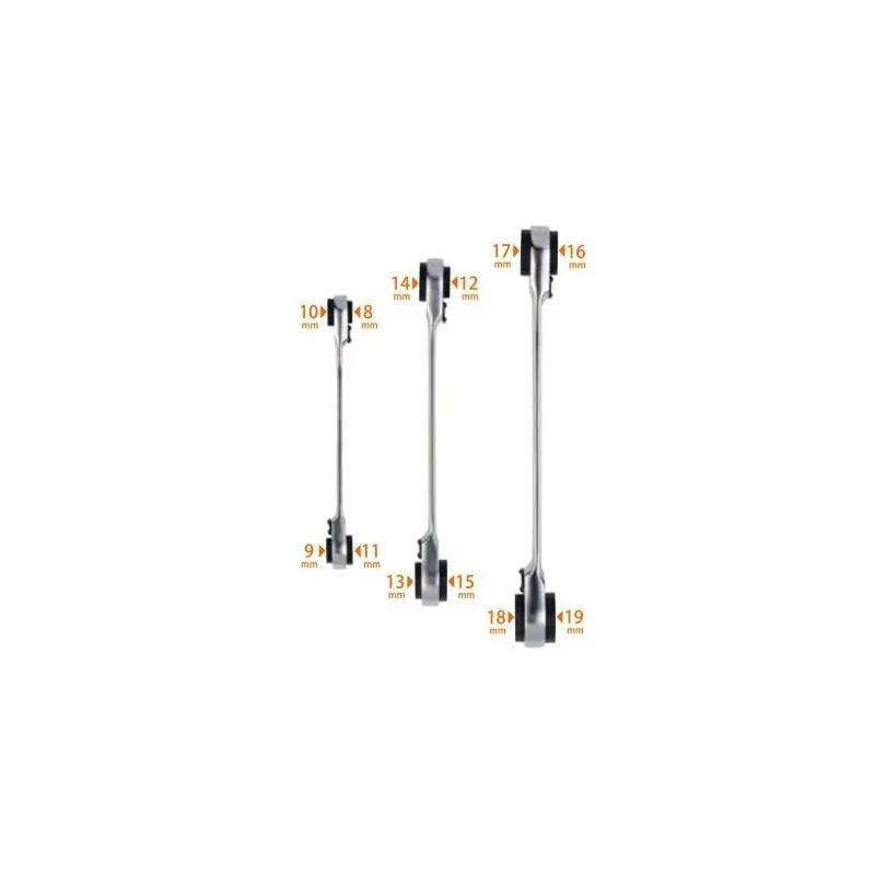 Atslēga ar tarkšķi Bahco Set Ratcheting Box Spanner, 200 mm, 3 gab.