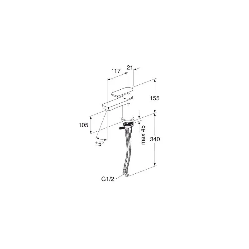 Izlietņu jaucējkrāns Gustavsberg Estetic GB41218051, hroma krās.
