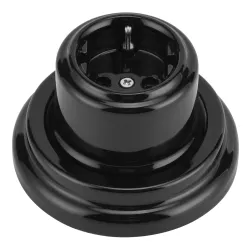 Kontaktligzda Electraline Retro, Iezemēta rozete, melna