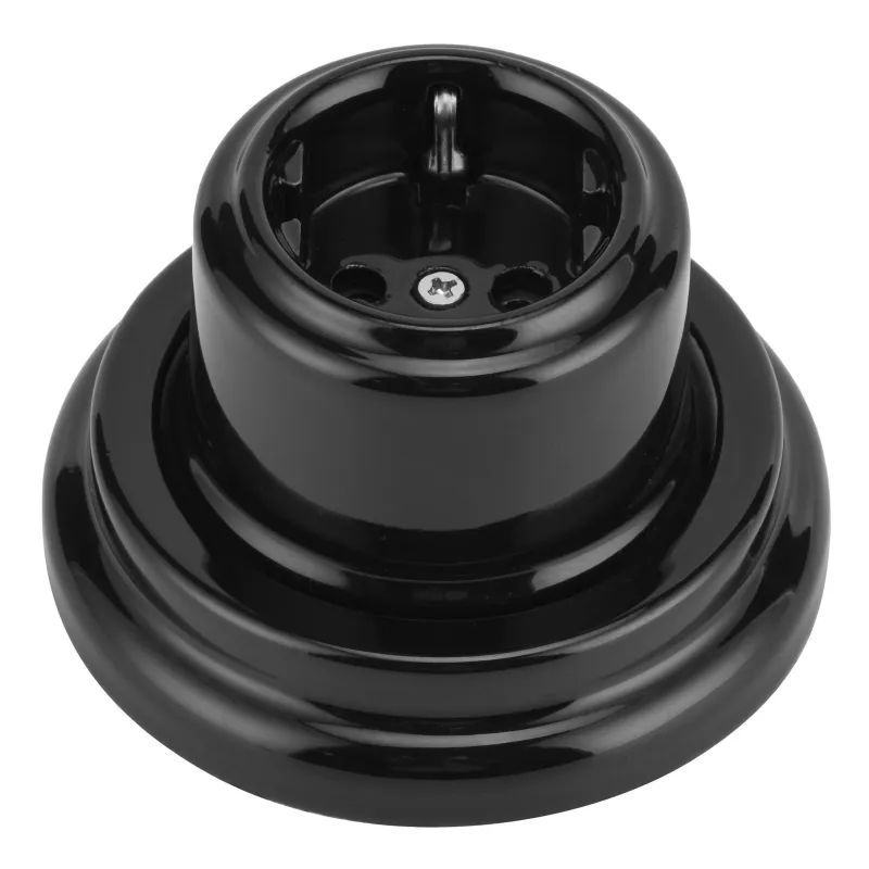 Kontaktligzda Electraline Retro, Iezemēta rozete, melna