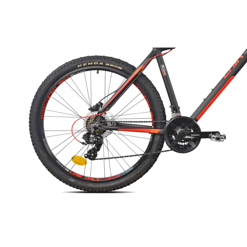 Velosipēds kalnu Outliner, 27.5 , 19 rāmis, melna-sarkana-oranža