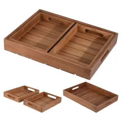 Набор подносов для сервировки Serving Tray J11301330, Коричневый цв.