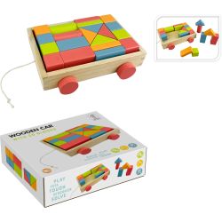 Rotaļlieta koka mašīna ar 20 blokiem