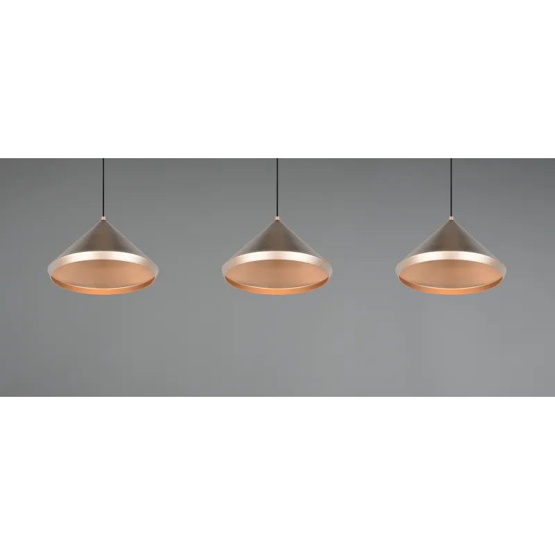 Gr.lampa laguna led 3x2300-4000k pelēka