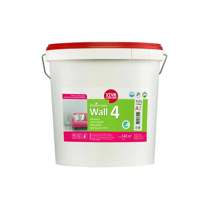 Krāsa Vivacolor Green Line Wall 4, balta, 11.7 l