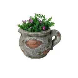 Dekoratīvais puķu pods NF80-261, 30 cm x 22 cm x 21 cm, brūna krās.