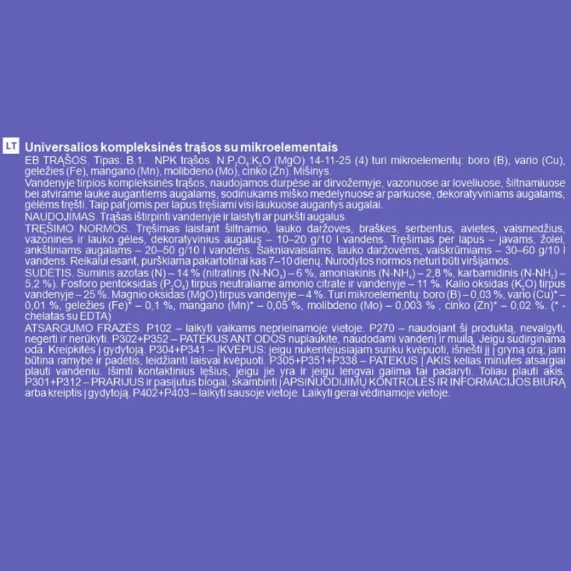 Mēslojums universāls Garden Center, granulēts, 1 kg