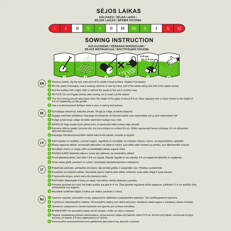 Zāliena sēklas pēcnodarbību Okko, 1 kg