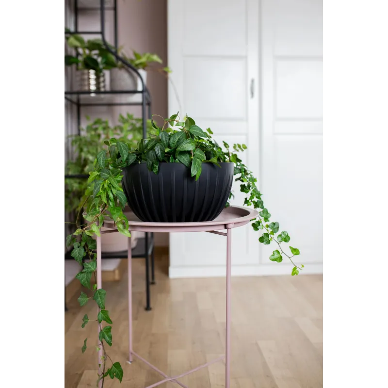 Puķu pods Lamela Mira 918-04, plastmasa, melna