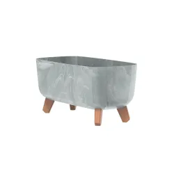 Цветочный горшок Prosperplast Gracia DGCL400E-422U, пластик, 39 см x 19.5 см, серый