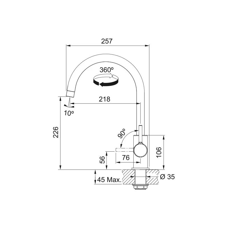 Maisītājs linaxl hromēts 115.0693.228