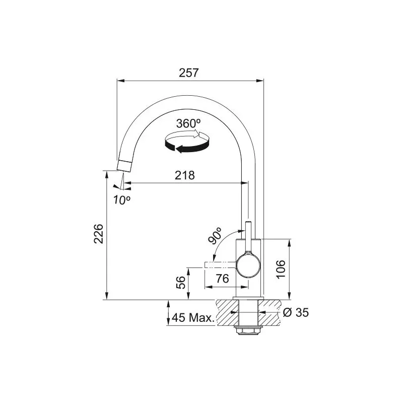Virtuves jaucējkrāns Franke Lina XL, hroma krās.