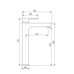 Praustuvo maišytuvas Domoletti Verona DVT530.5CMATZ, aukso sp.-juoda sp.