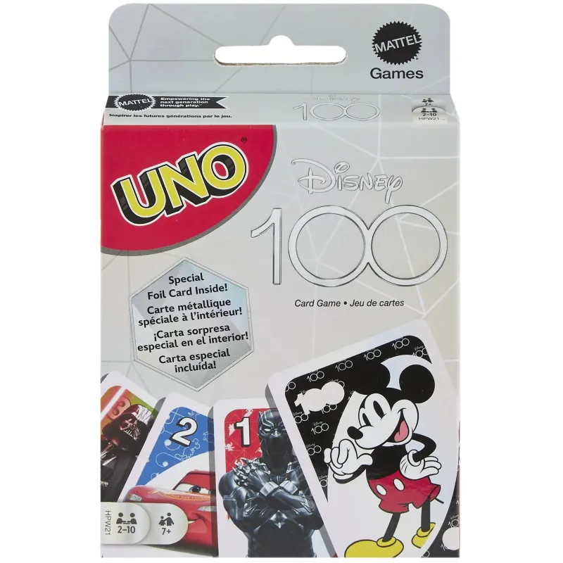 Uno kortų žaidimas Mattel Games „Disney“ 100