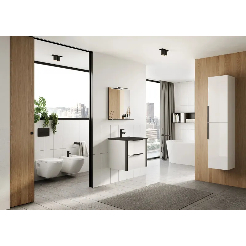 Vannas istabas skapis ar izlietni Masterjero Aria, balta krās., 46 cm x 80 cm x 60 cm